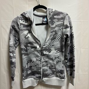Burton Hoodie, Size Small, Graphic Camo, White and Gray